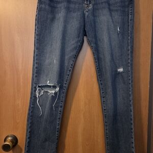 HUDSON Jeans Ripped Blue Skinny Jeans Size 34